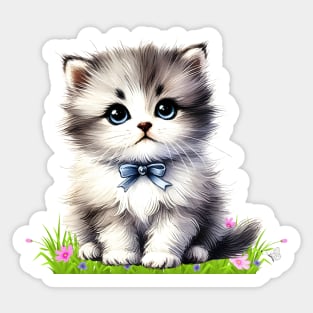 Adorable Fluffy Kitten Sticker